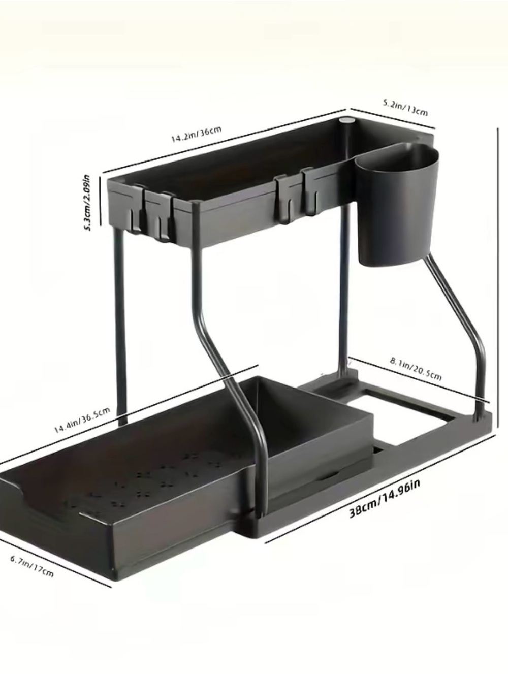 Kitchen Sink Organizer Caddy - Black